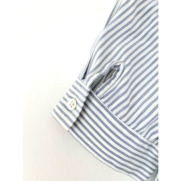 Theory Blue Stripe Button Down Shirt - Picture 4 of 4